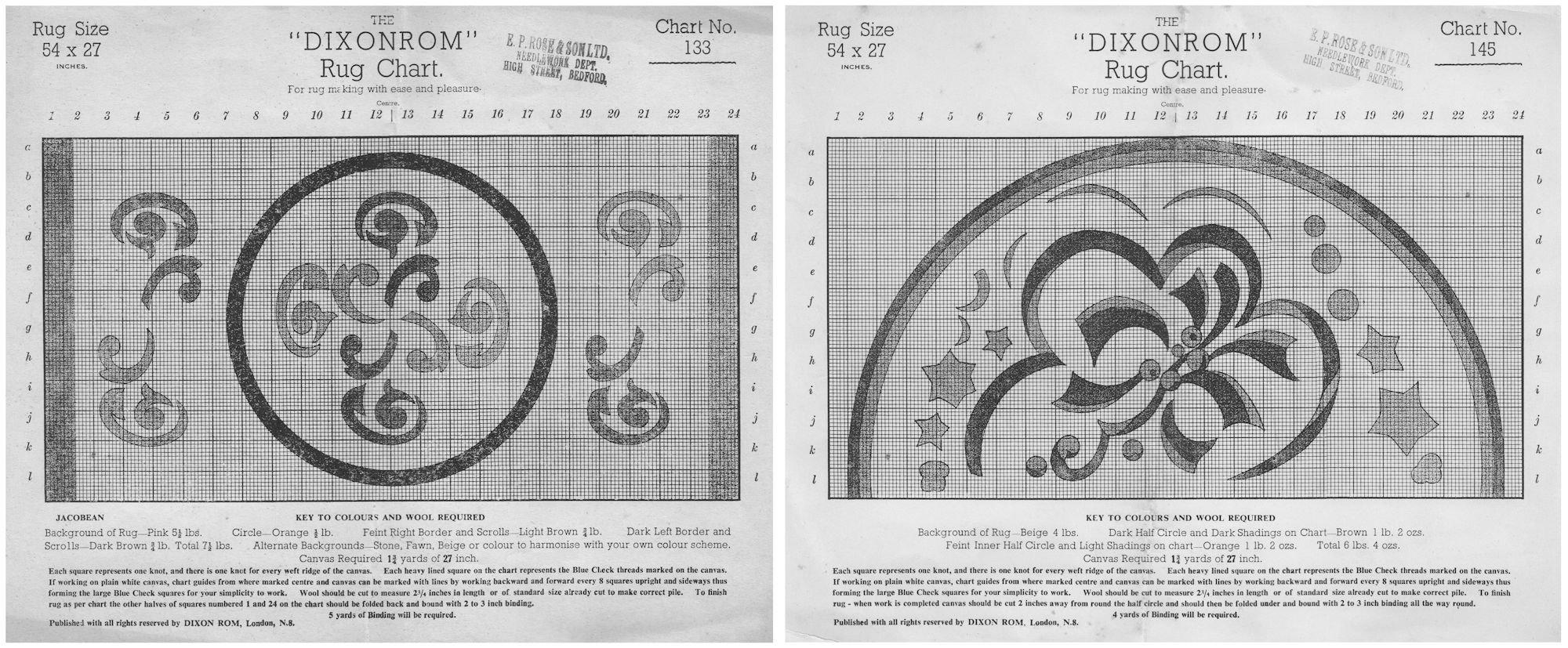 dixon rom rug chart